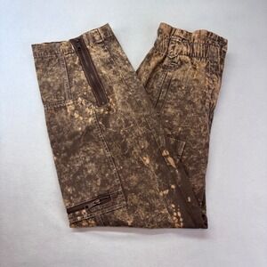 BDG Urban Outfitters Cargo Pants Acid Wash Zip Pockets Distressed Brown Medium